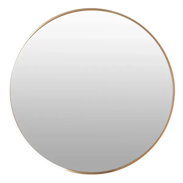 Espejo de pared redondo de 80 cm espejo de pared moderno dorado espejo de maquillaje espejo de pasillo con marco de aleación