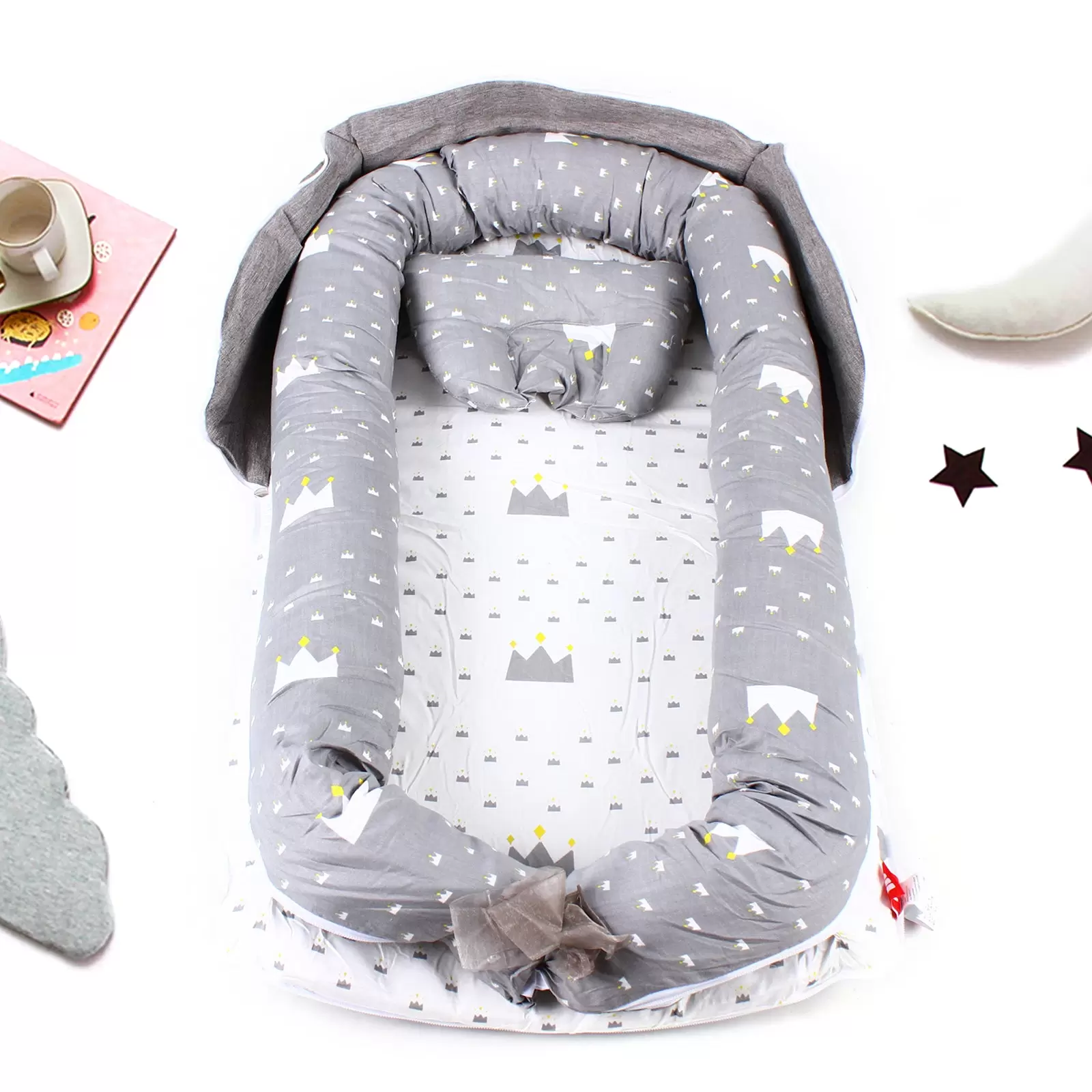 Nido de bebé recién nacido cuna bebé 85 x 45 cm, cama colchón nido bebé cojín de peinado 0-2 años