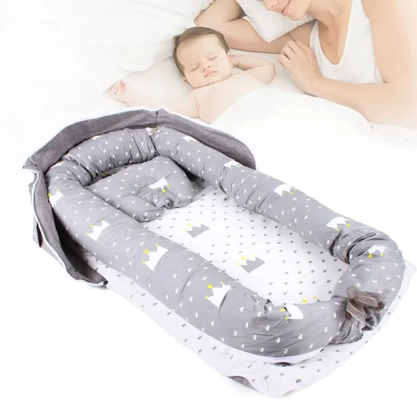 Nido de bebé recién nacido cuna bebé 85 x 45 cm, cama colchón nido bebé cojín de peinado 0-2 años