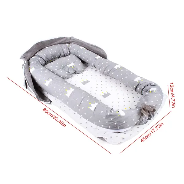 Nido de bebé recién nacido cuna bebé 85 x 45 cm, cama colchón nido bebé cojín de peinado 0-2 años