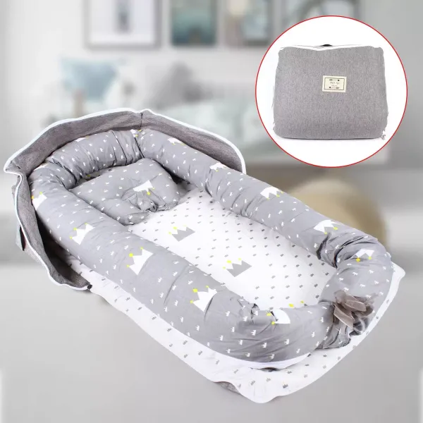 Nido de bebé recién nacido cuna bebé 85 x 45 cm, cama colchón nido bebé cojín de peinado 0-2 años