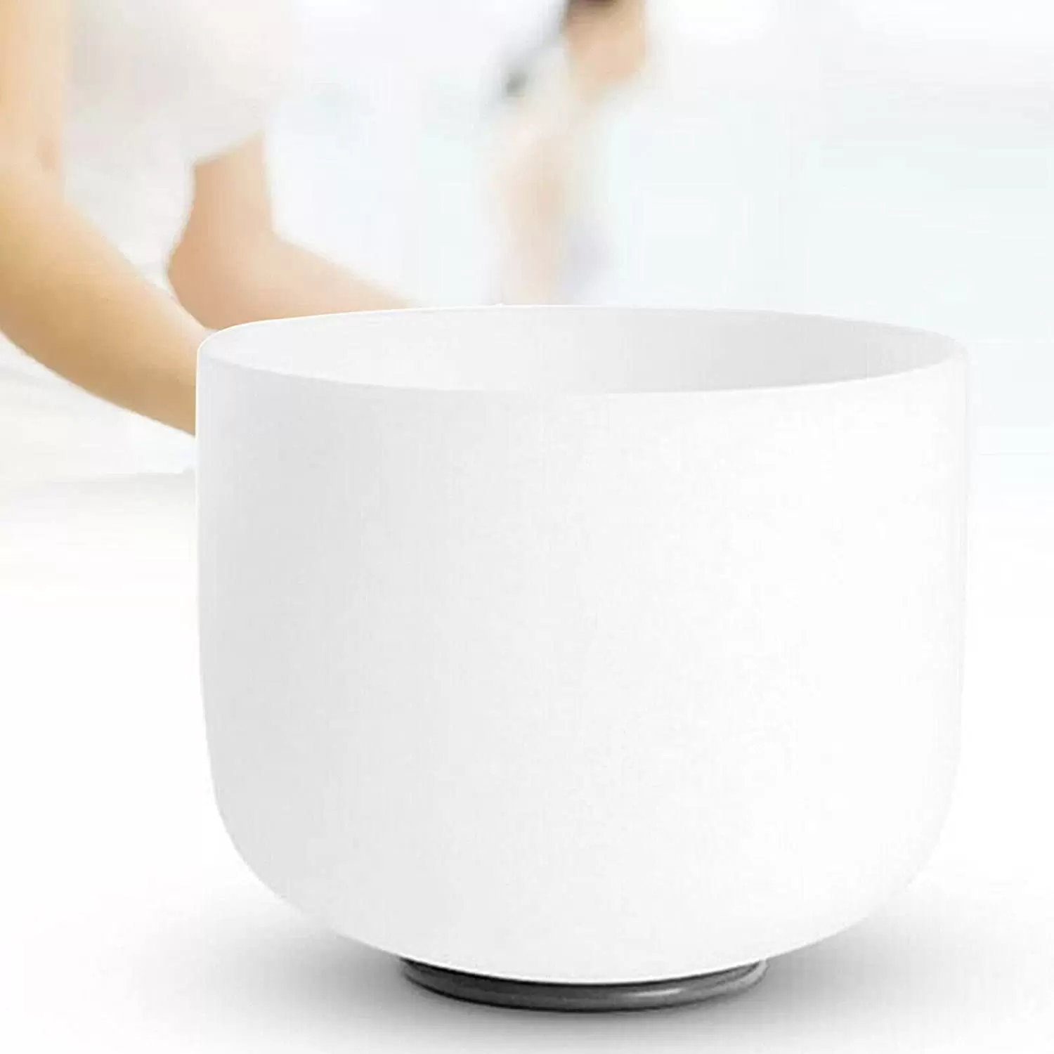 8 pulgadas cuenco cantante de cristal de cuarzo blanco F Nota para meditación de yoga, y curación completa de conciencia (blanco)