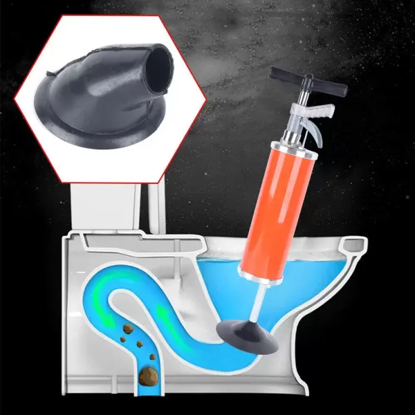 Limpiador de tuberías de presión de aspiración de aire comprimido, herramientas de limpieza con cono de goma de 10 cm
