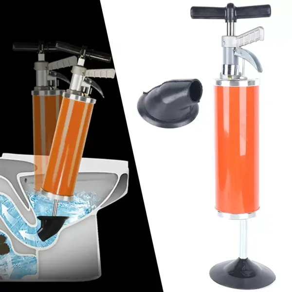 Limpiador de tuberías de presión de aspiración de aire comprimido, herramientas de limpieza con cono de goma de 10 cm