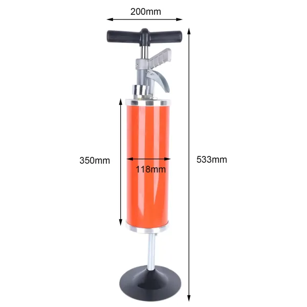 Limpiador de tuberías de presión de aspiración de aire comprimido, herramientas de limpieza con cono de goma de 10 cm