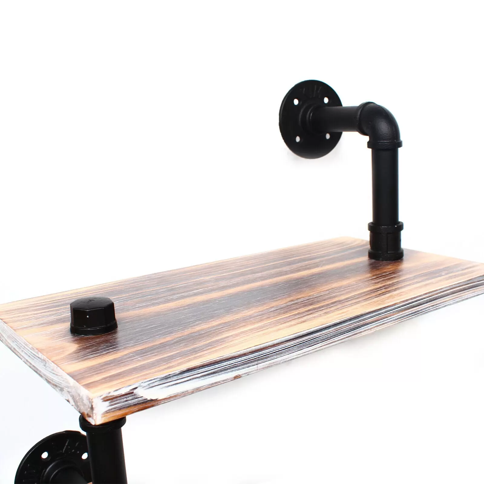 CNCEST Estante industrial de madera rústica moderna escalera de 3 niveles retro montaje en pared