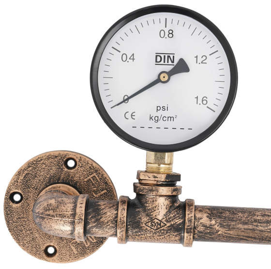 Lámpara de pared vintage, luz de tubería de agua de 5 luces, lámpara industrial de metal 220V Pasillo Iluminación interior