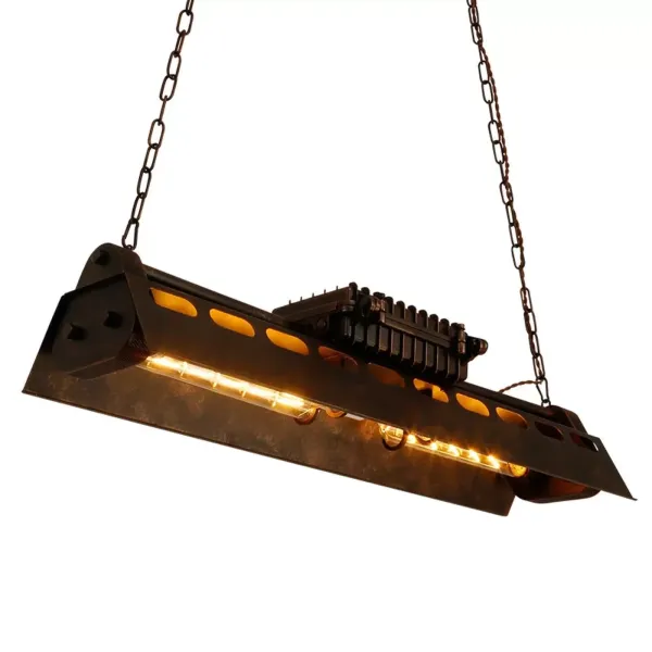 Lámpara de techo LED de 78 cm, industrial, retro, de hierro, estilo vintage
