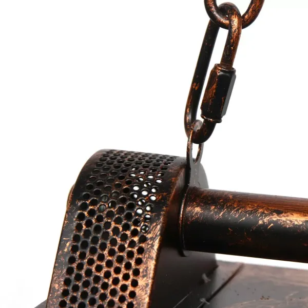 Lámpara de techo LED de 78 cm, industrial, retro, de hierro, estilo vintage