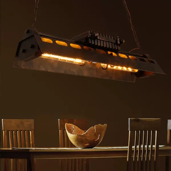 Lámpara de techo LED de 78 cm, industrial, retro, de hierro, estilo vintage