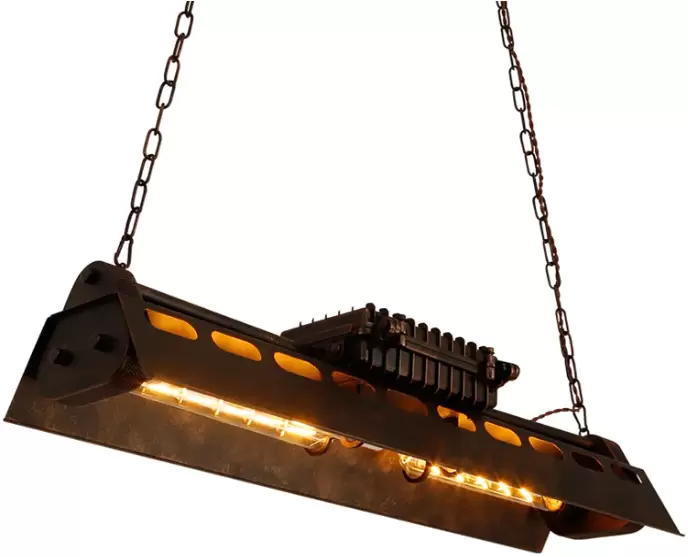 Lámpara de techo LED de 78 cm, industrial, retro, de hierro, estilo vintage