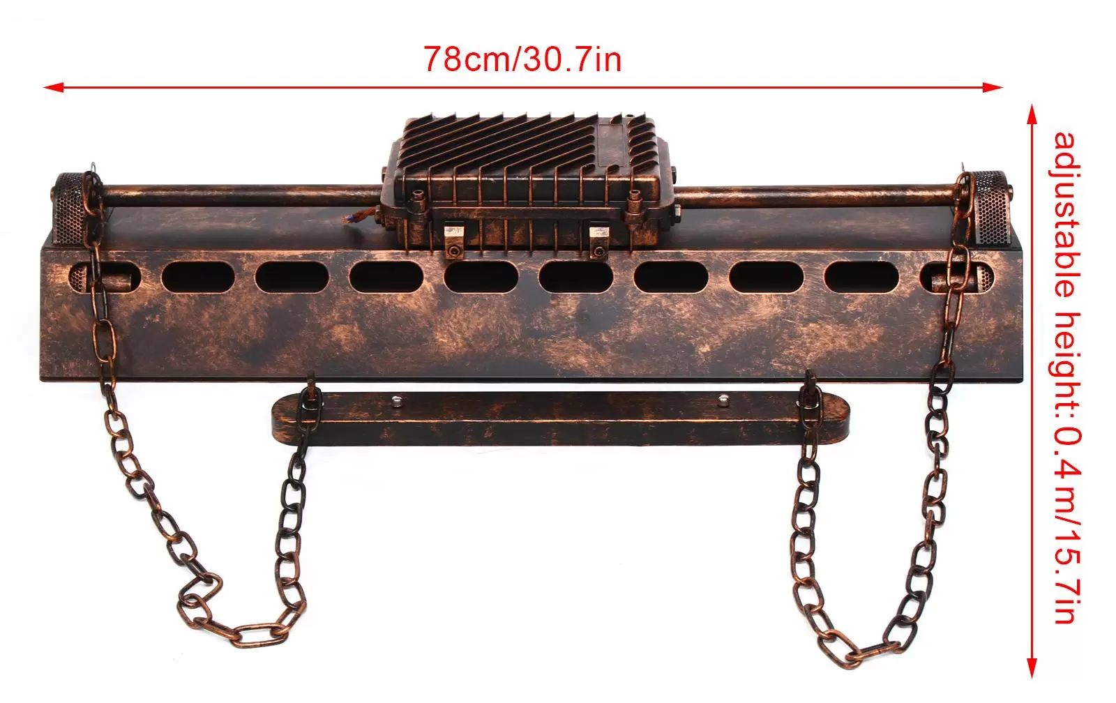 Lámpara de techo LED de 78 cm, industrial, retro, de hierro, estilo vintage