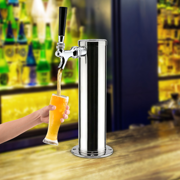 Torre de cerveza de acero inoxidable con grifo para casa, bar, uso grifo de bomba de cerveza.