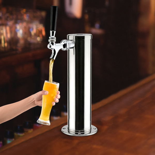 Torre de cerveza de acero inoxidable con grifo para casa, bar, uso grifo de bomba de cerveza.