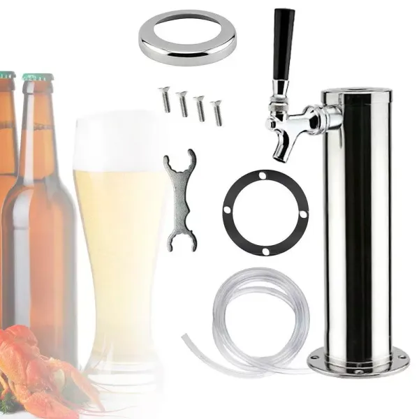 Torre de cerveza de acero inoxidable con grifo para casa, bar, uso grifo de bomba de cerveza. Torre de cerveza de acero inoxidable con grifo para casa, bar, uso grifo de bomba de cerveza.