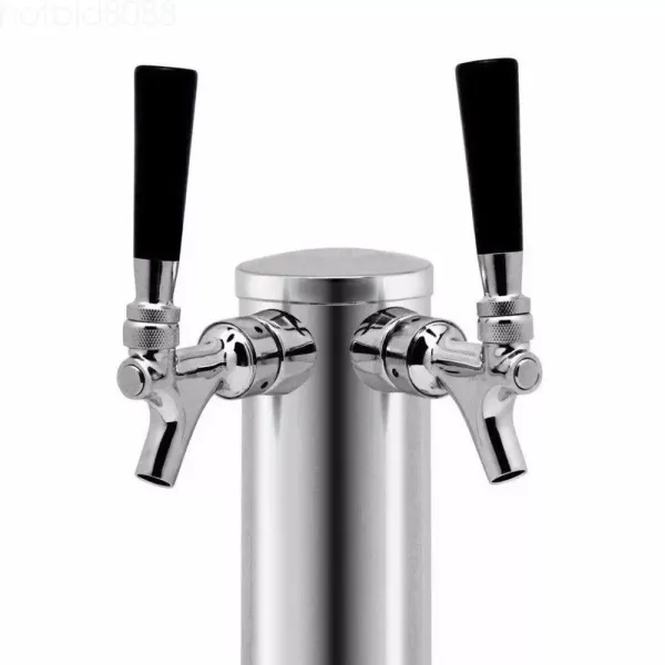 Torre de Cerveza de Barril Dispensación de Cerveza 2 Grifos de Acero Inoxidable y Plástico
