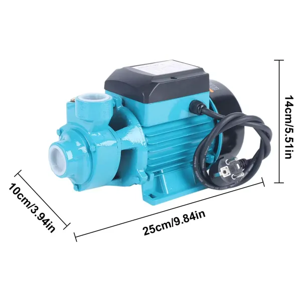 Bomba de circulación eléctrica, 220 V, 370 W, carcasa de hierro fundido, 2850 rpm, 2 m3/h, presión máxima de trabajo 10 bar