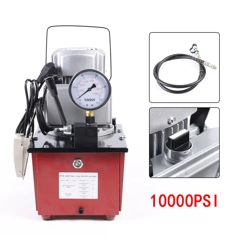 Bomba hidráulica eléctrica con manguera de aceite, 220 V, 750 W, accionamiento eléctrico
