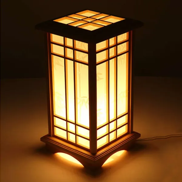 Lámpara de mesa cálida estilo chino LED 220 V moderna de madera maciza para dormitorio, salón, habitación de bebé Lámpara de mesa cálida estilo chino LED 220 V moderna de madera maciza para dormitorio, salón, habitación de bebé