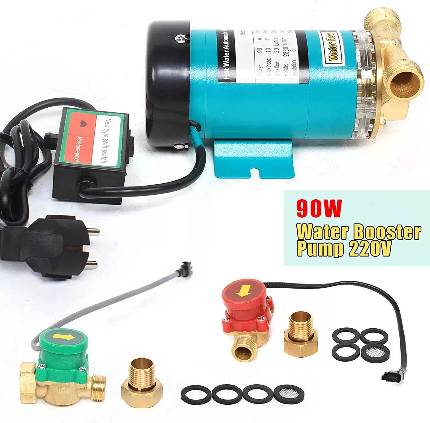 Bomba de agua caliente de 90 W, automática, para el hogar, bomba de conversión de 220 V