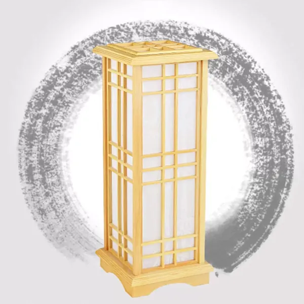 Lámpara de mesa de estilo japonés, de pino creativo, para dormitorio cálido, lámpara de noche, salón, estudio, escritorio, lámpara de mesa