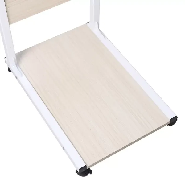 Mesa auxiliar con extremo de sofá salón, mesa móvil de metal con ruedas con bloqueo, altura ajustable para cama, balcón, exterior, 50 x 35 x 55–80 cm