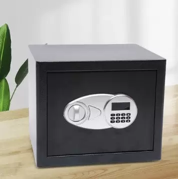 Caja fuerte electrónica con cerradura de combinación y llave 37 x 31 x 30 cm Caja fuerte con contraseña