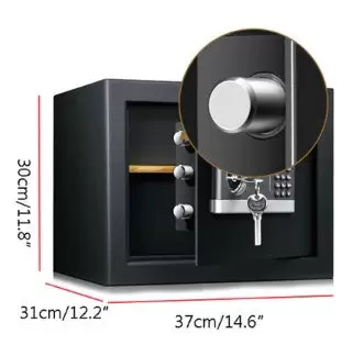 Caja fuerte electrónica con cerradura de combinación y llave 37 x 31 x 30 cm Caja fuerte con contraseña