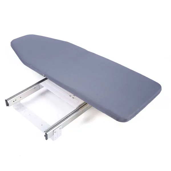Tabla de planchar plegable, 81 x 31 cm, extensible giratoria 180°, ahorro de espacio compacto montado en pared con funda de tela extraíble, gris Tabla de planchar plegable, 81 x 31 cm, extensible giratoria 180°, ahorro de espacio compacto montado en pared con funda de tela extraíble, gris
