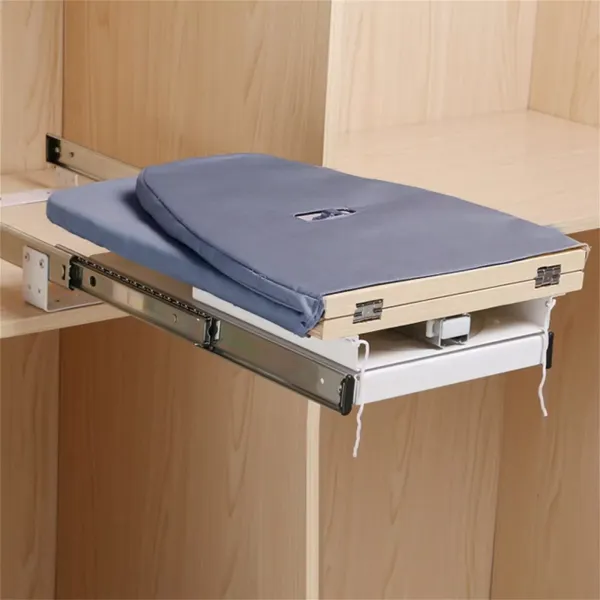 Tabla de planchar plegable, 81 x 31 cm, extensible giratoria 180°, ahorro de espacio compacto montado en pared con funda de tela extraíble, gris Tabla de planchar plegable, 81 x 31 cm, extensible giratoria 180°, ahorro de espacio compacto montado en pared con funda de tela extraíble, gris