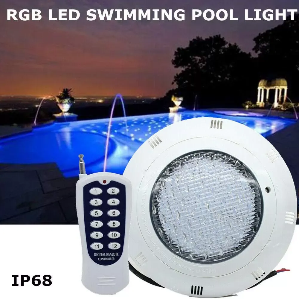Iluminación LED para piscina RGB con mando a distancia para piscina, iluminación subacuática, luz de piscina impermeable IP68 (36 W)