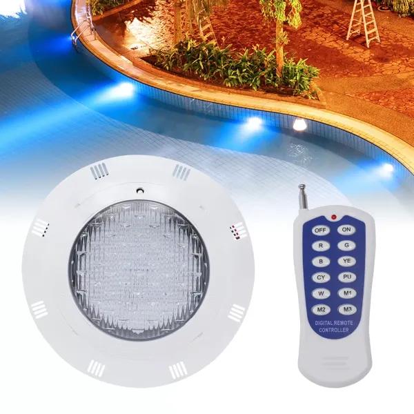 45W AC12V IP68 RGB Piscina LED Luz- subacuática Impermeable Lámpara de estanque multicolor con control remoto 45W AC12V IP68 RGB Piscina LED Luz- subacuática Impermeable Lámpara de estanque multicolor con control remoto
