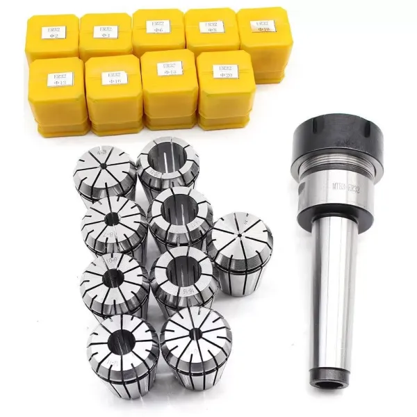 Portabrocas de apriete + ER32 (9 unidades, 2-20 mm, acero para muelles)