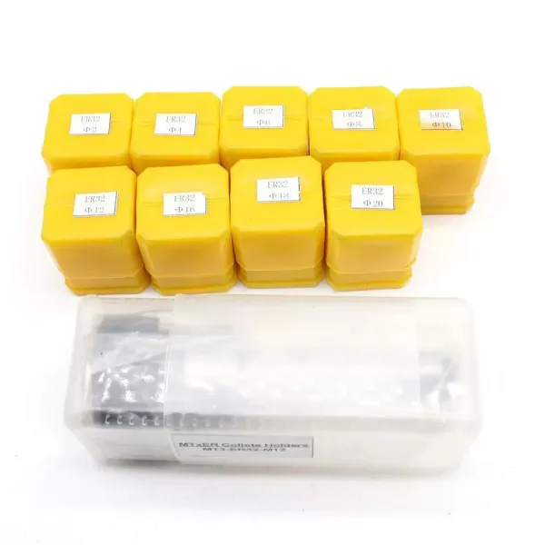 Portabrocas de apriete + ER32 (9 unidades, 2-20 mm, acero para muelles)