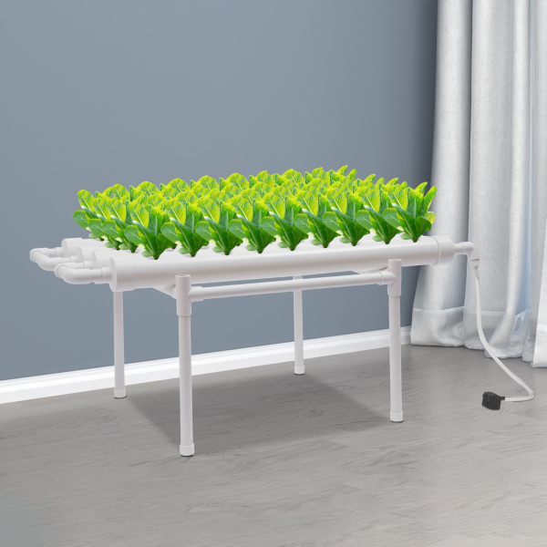Kit de cultivo hidropónico, sistema hidropónico, fruta, PVC hidropónico, para verduras, ensaladas, flores (36 agujeros) Kit de cultivo hidropónico, sistema hidropónico, fruta, PVC hidropónico, para verduras, ensaladas, flores (36 agujeros)