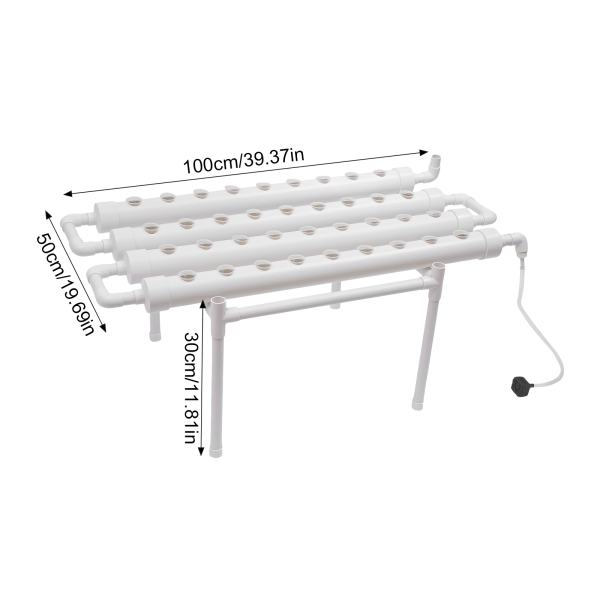 Kit de cultivo hidropónico, sistema hidropónico, fruta, PVC hidropónico, para verduras, ensaladas, flores (36 agujeros) Kit de cultivo hidropónico, sistema hidropónico, fruta, PVC hidropónico, para verduras, ensaladas, flores (36 agujeros)