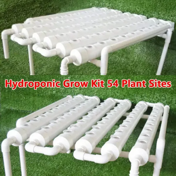 Kit de cultivo hidropónico, 54 agujeros, tubo de PVC hidropónico, sistema de plantas de jardín para verduras
