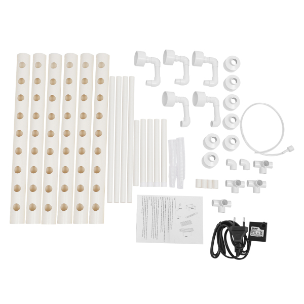 Kit de cultivo hidropónico, 54 agujeros, tubo de PVC hidropónico, sistema de plantas de jardín para verduras Kit de cultivo hidropónico, 54 agujeros, tubo de PVC hidropónico, sistema de plantas de jardín para verduras