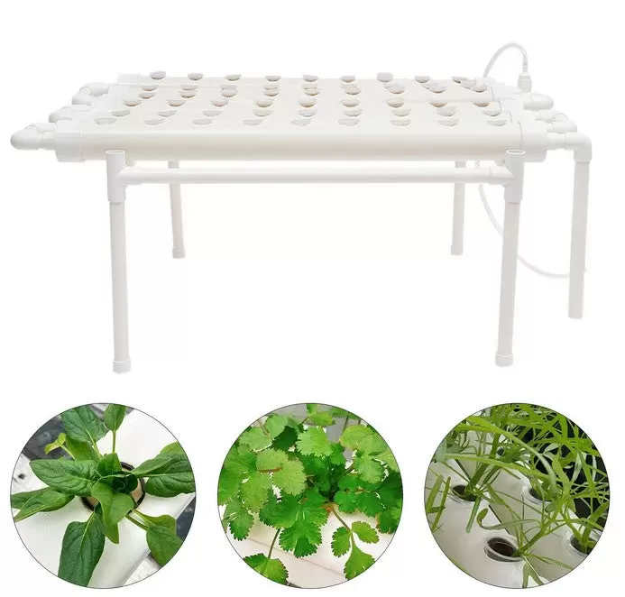 Kit de cultivo hidropónico, 54 agujeros, tubo de PVC hidropónico, sistema de plantas de jardín para verduras