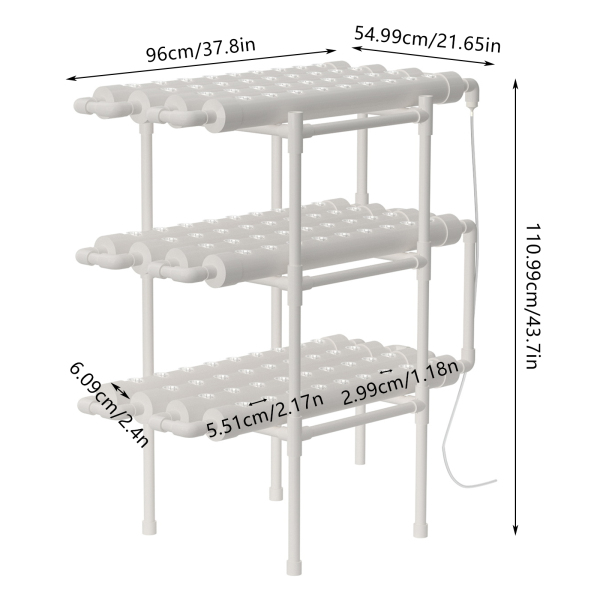 Kit de cultivo hidropónico de PVC sistemas de cultivo hidropónicos tubería de jardín, sin agua, para plantas Kit de cultivo hidropónico de PVC sistemas de cultivo hidropónicos tubería de jardín, sin agua, para plantas