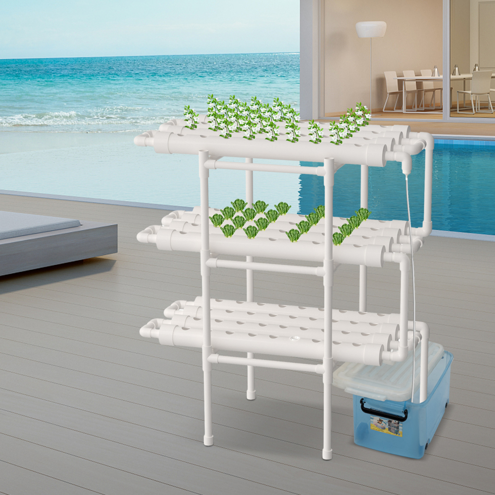 Kit de cultivo hidropónico de PVC sistemas de cultivo hidropónicos tubería de jardín, sin agua, para plantas