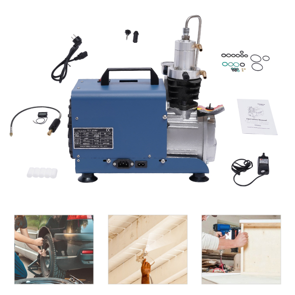 CNCEST Bomba de aire de alta presión eléctrica, compresor PCP, bomba (30 MPA, 100-300 bar, 1500-4500 psi)