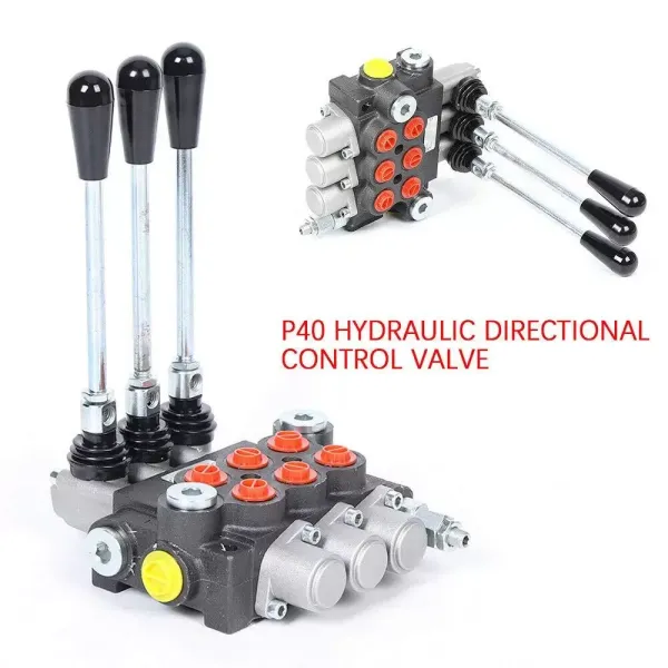 CNCEST 3 válvulas hidráulicas Spool de doble acción, cilindro de control manual, para cilindro de doble acción, 40 l/min