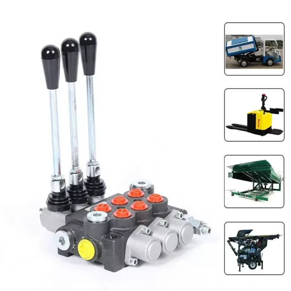 CNCEST 3 válvulas hidráulicas Spool de doble acción, cilindro de control manual, para cilindro de doble acción, 40 l/min