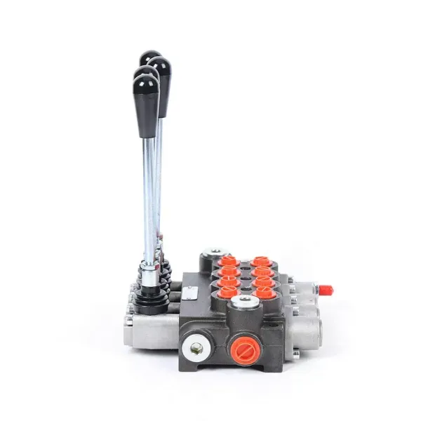 Válvula hidráulica monobloque, 4 vías de 40 l/min, bloque hidráulico, válvula de mano, válvula de control manual Válvula hidráulica monobloque, 4 vías de 40 l/min, bloque hidráulico, válvula de mano, válvula de control manual