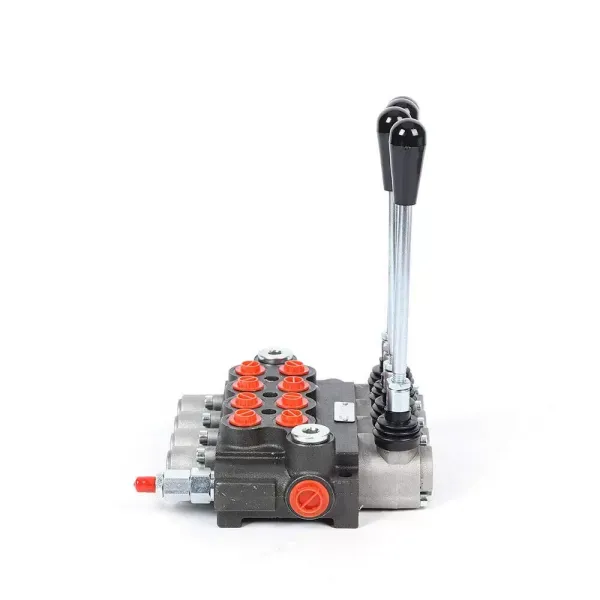 Válvula hidráulica monobloque, 4 vías de 40 l/min, bloque hidráulico, válvula de mano, válvula de control manual Válvula hidráulica monobloque, 4 vías de 40 l/min, bloque hidráulico, válvula de mano, válvula de control manual