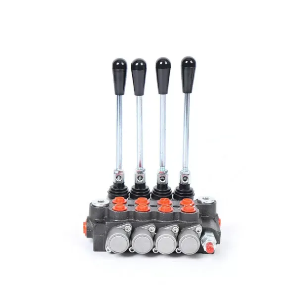 Válvula hidráulica monobloque, 4 vías de 40 l/min, bloque hidráulico, válvula de mano, válvula de control manual
