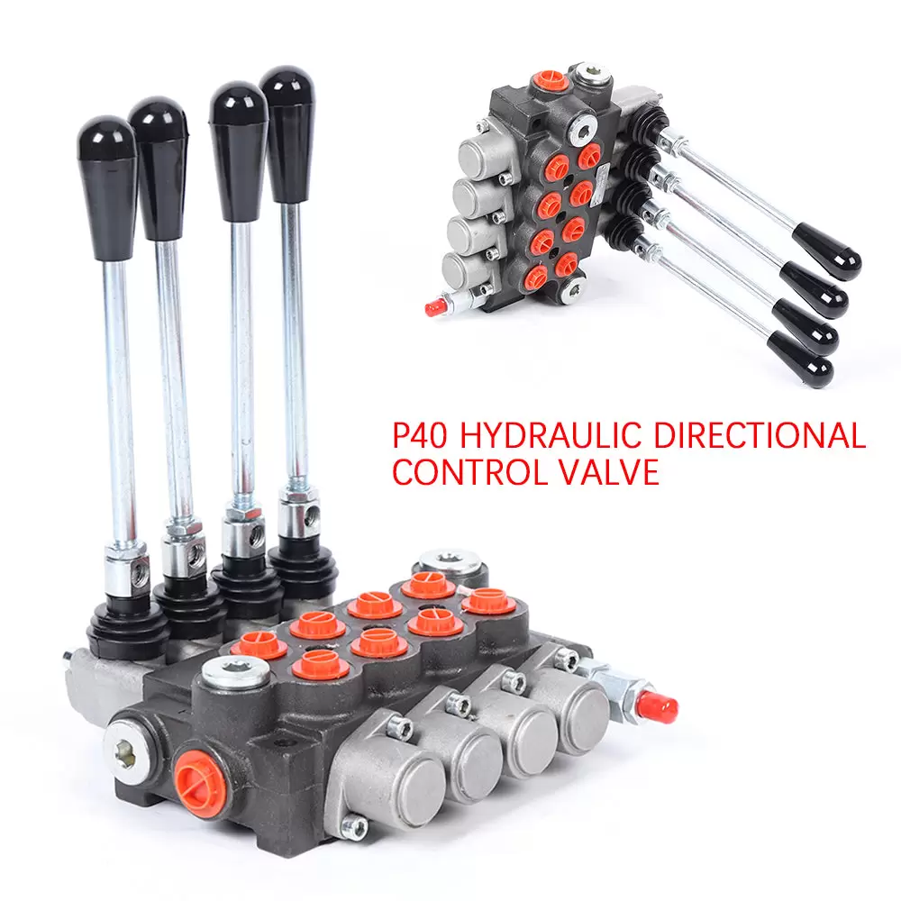 Válvula hidráulica monobloque, 4 vías de 40 l/min, bloque hidráulico, válvula de mano, válvula de control manual
