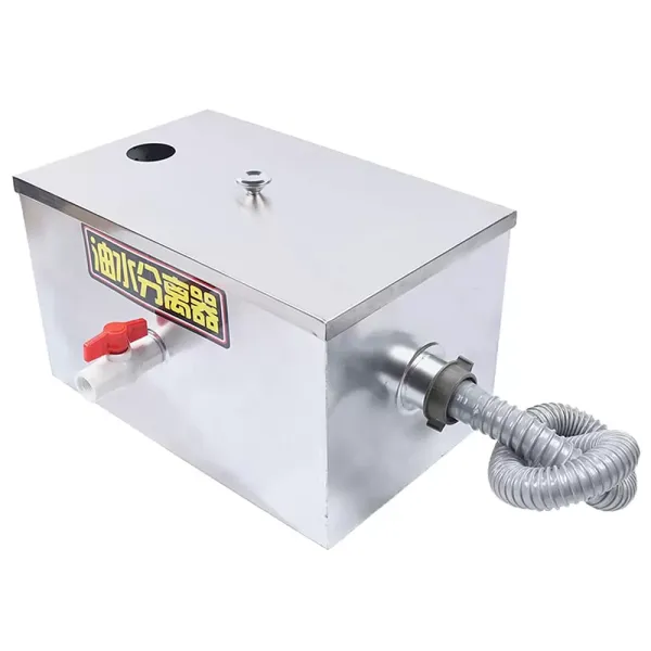 CNCEST Separador de grasa para cocina, 40 x 25 x 23 cm, de acero inoxidable, 0,2 m3/h, diseño de filtración de tres capas