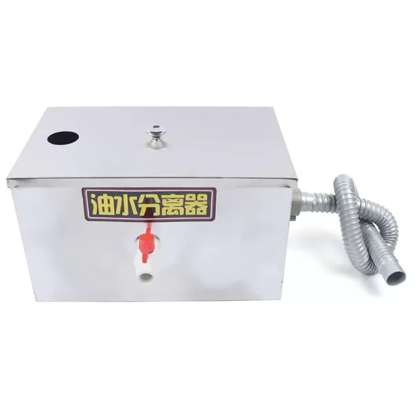 CNCEST Separador de grasa para cocina, 40 x 25 x 23 cm, de acero inoxidable, 0,2 m3/h, diseño de filtración de tres capas